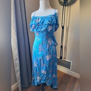 Beach blue dress, flower dress
